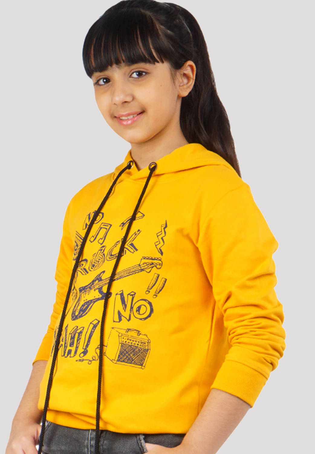     			Ariel Single Girls 100% Cotton Sweatshirt ( Yellow )