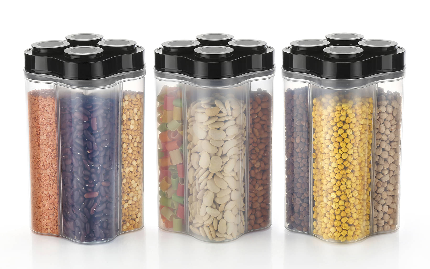     			Analog kitchenware - Black Polyproplene Food Container ( Pack of 3 )