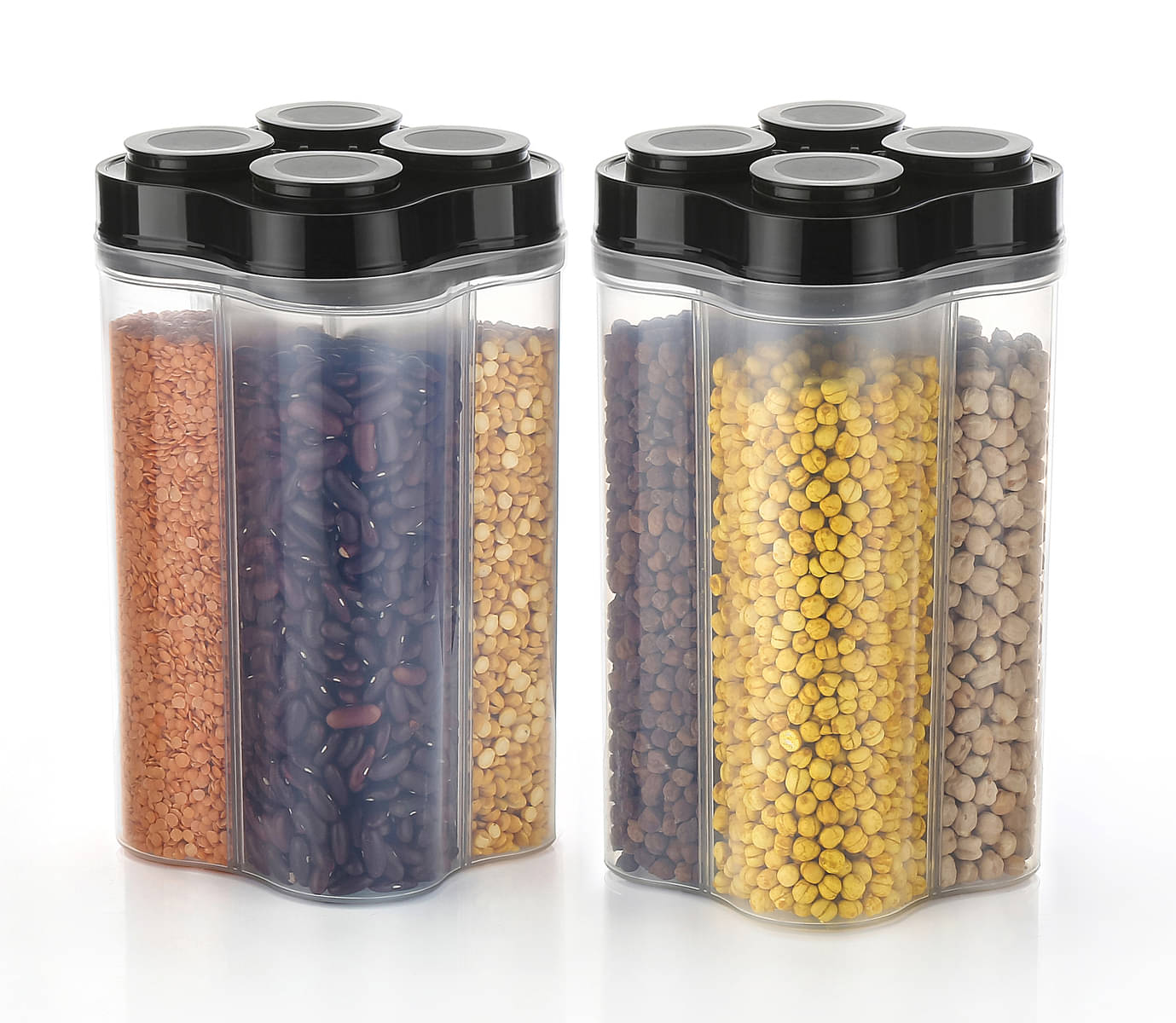 Analog Kitchenware Dal/Pasta/Grocery PET Black Spice Container ( Set of 2 ) Analog Kitchenware Dal/Pasta/Grocery PET Black Spice Container ( Set of 2 )