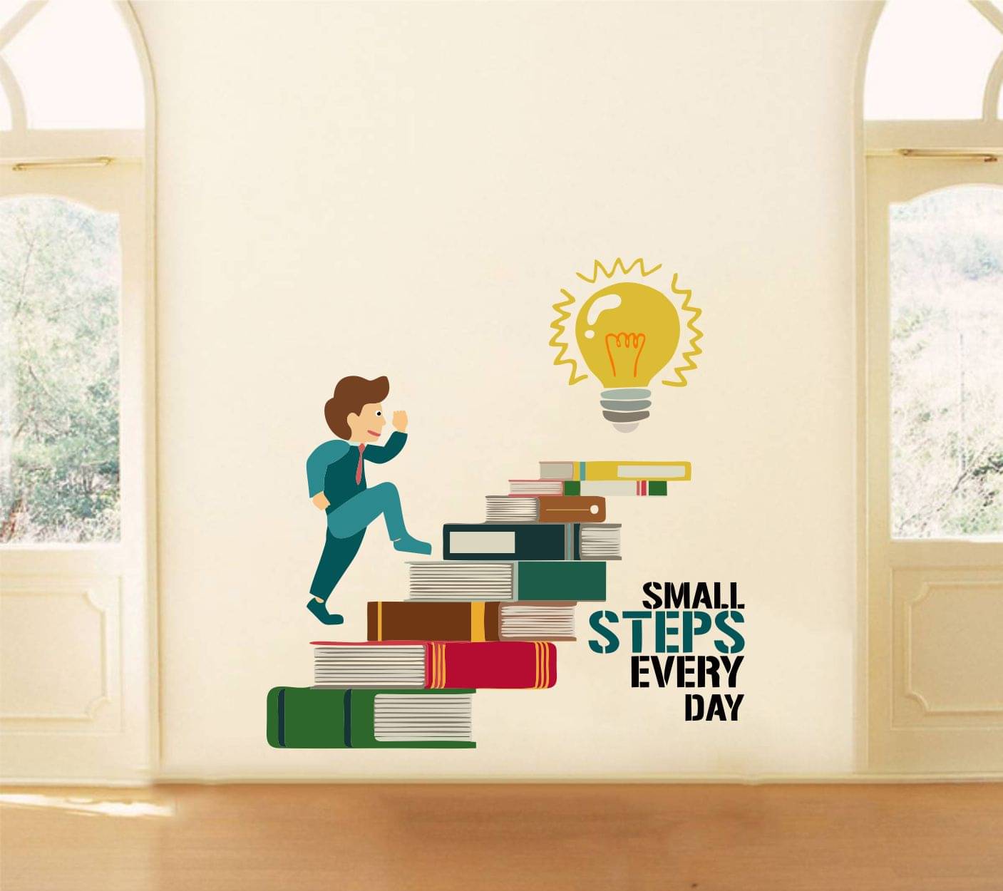 Asmi Collection Small Steps Every Day Motivational Quotes Wall Sticker ( 70 x 70 cms ) Asmi Collection Small Steps Every Day Motivational Quotes Wall Sticker ( 70 x 70 cms )