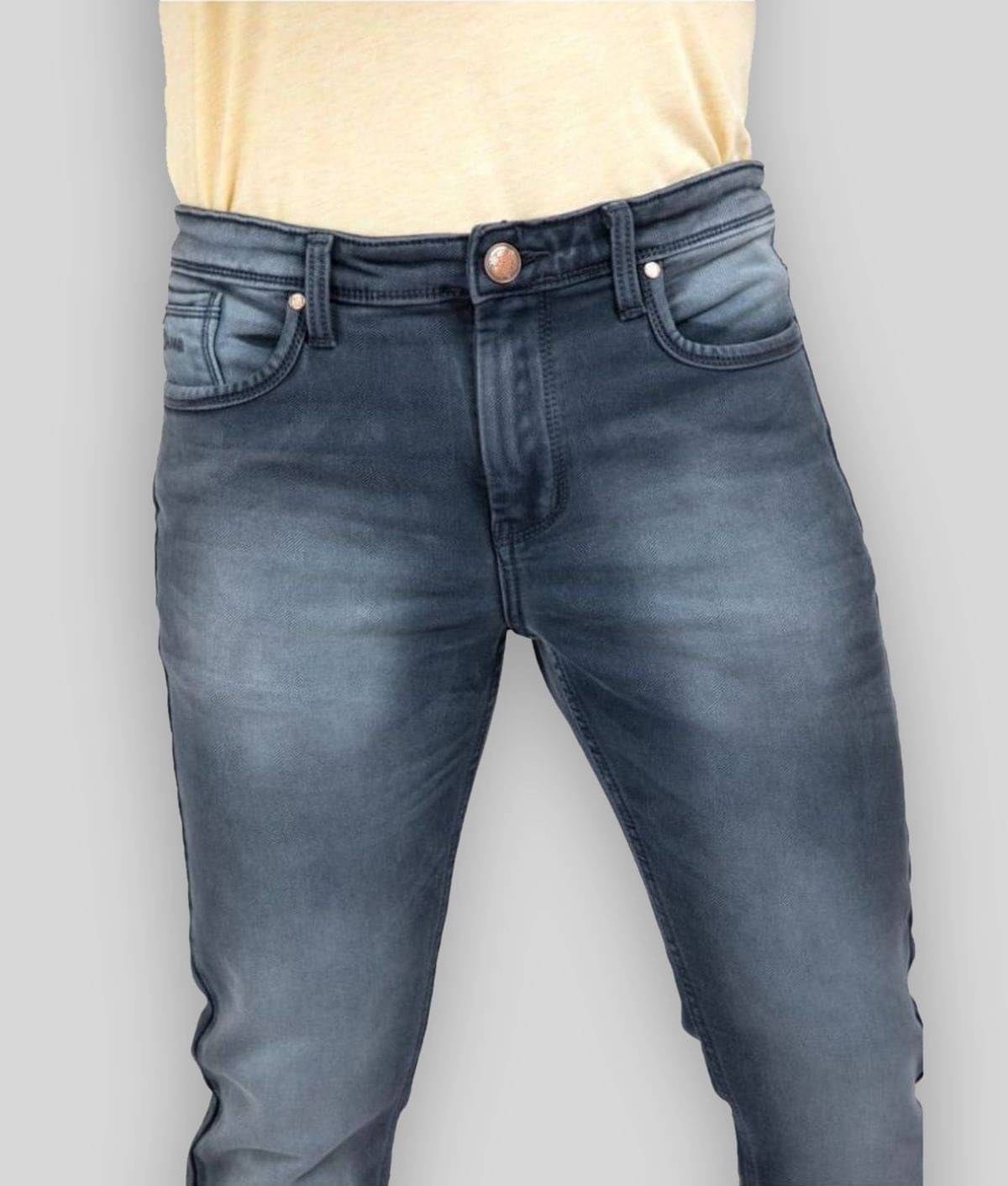 Hasasi Denim - Grey 100% Cotton Regular Fit Men's Jeans ( Pack of 1 ) Hasasi Denim - Grey 100% Cotton Regular Fit Men's Jeans ( Pack of 1 )