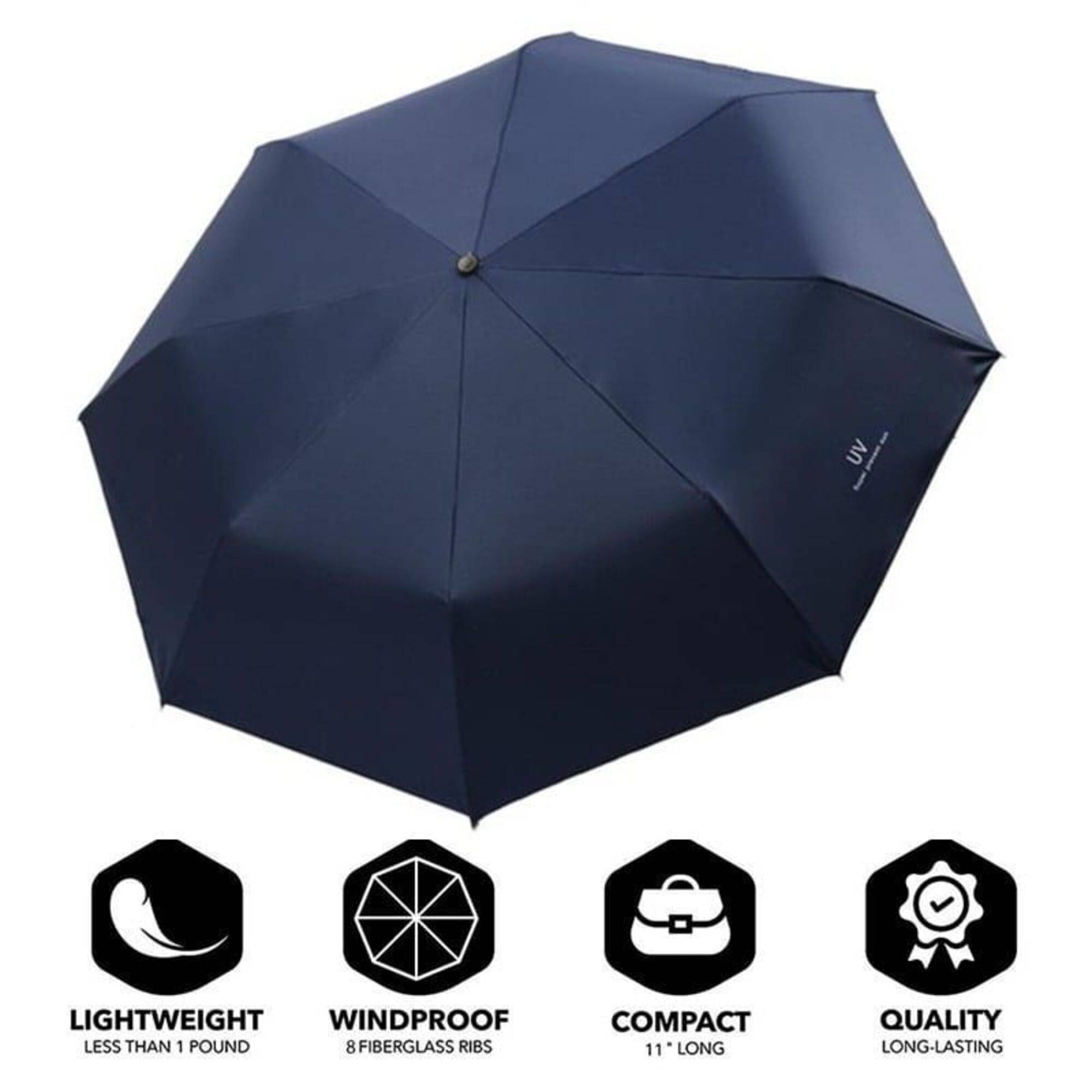     			KEKEMI Navy 3 Fold Umbrella