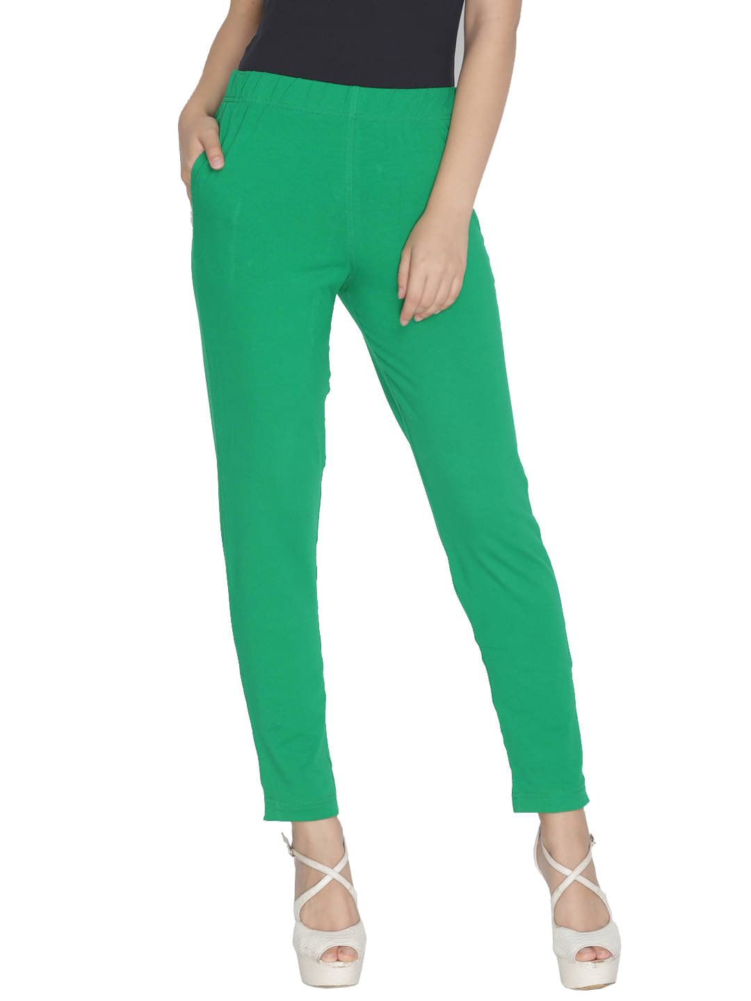     			Lux Lyra - Green Cotton Women's Leggings ( Pack of 1 )