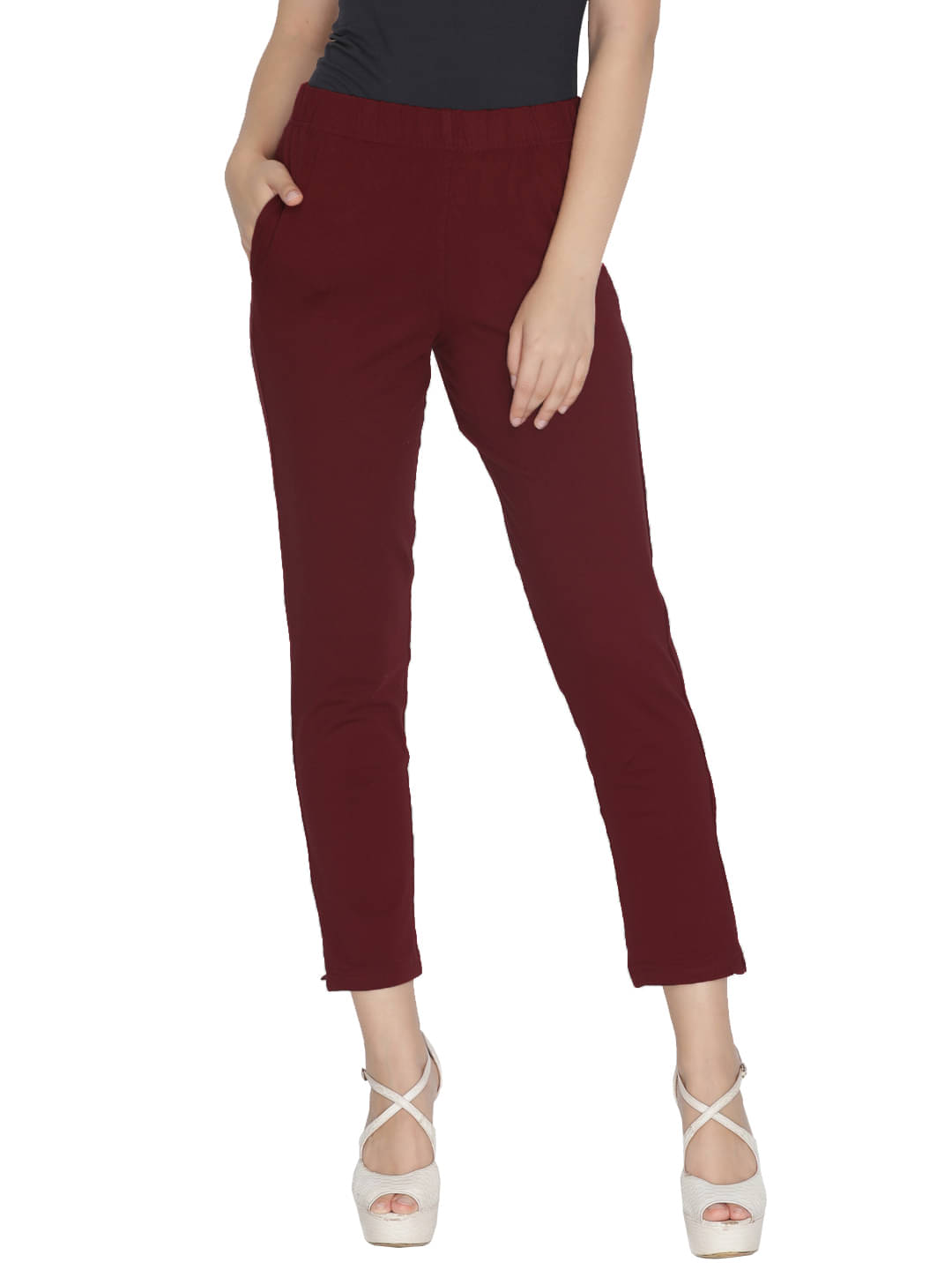     			Lux Lyra - Maroon Cotton Women's Leggings ( Pack of 1 )