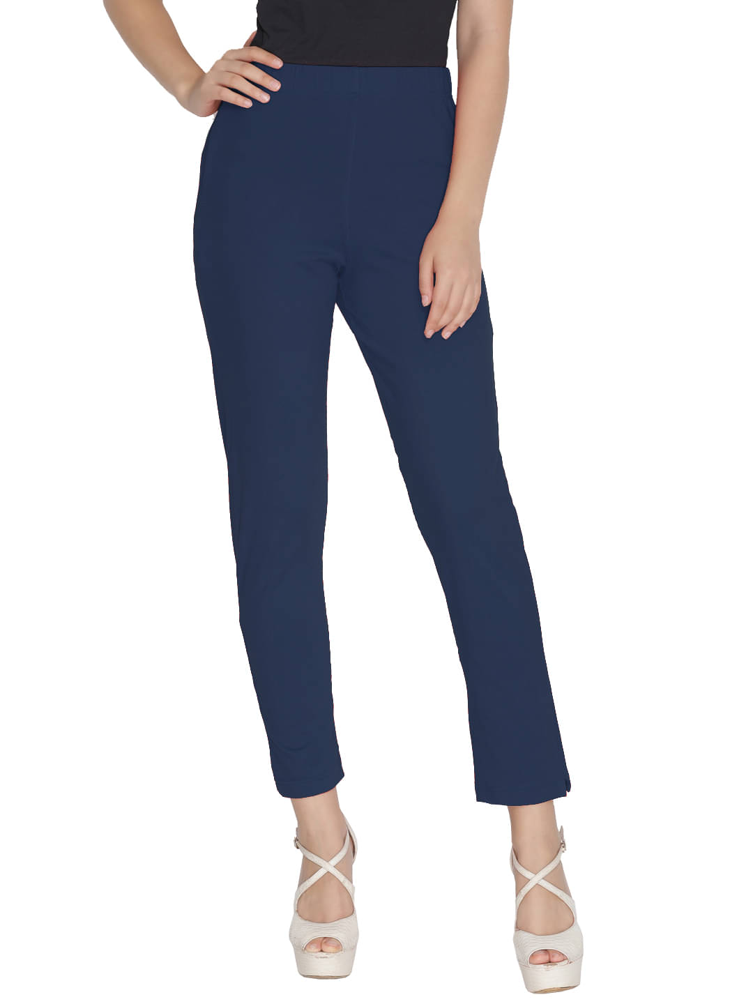     			Lux Lyra - Navy Blue Cotton Women's Leggings ( Pack of 1 )