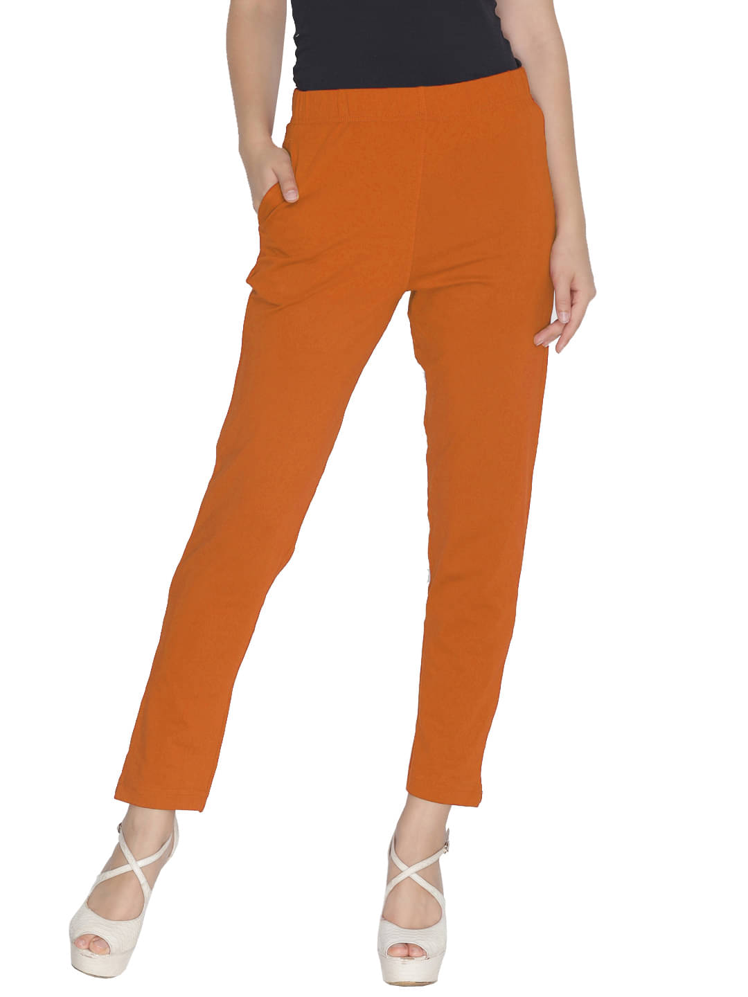     			Lux Lyra - Orange Cotton Women's Leggings ( Pack of 1 )