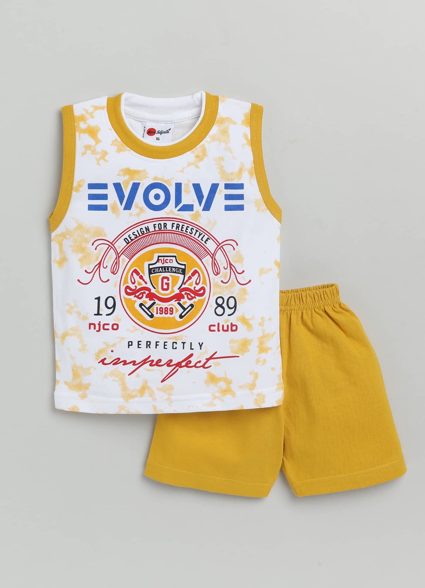 Mars Infiniti - Yellow Cotton Unisex T-Shirt & Shorts ( Pack of 1 )