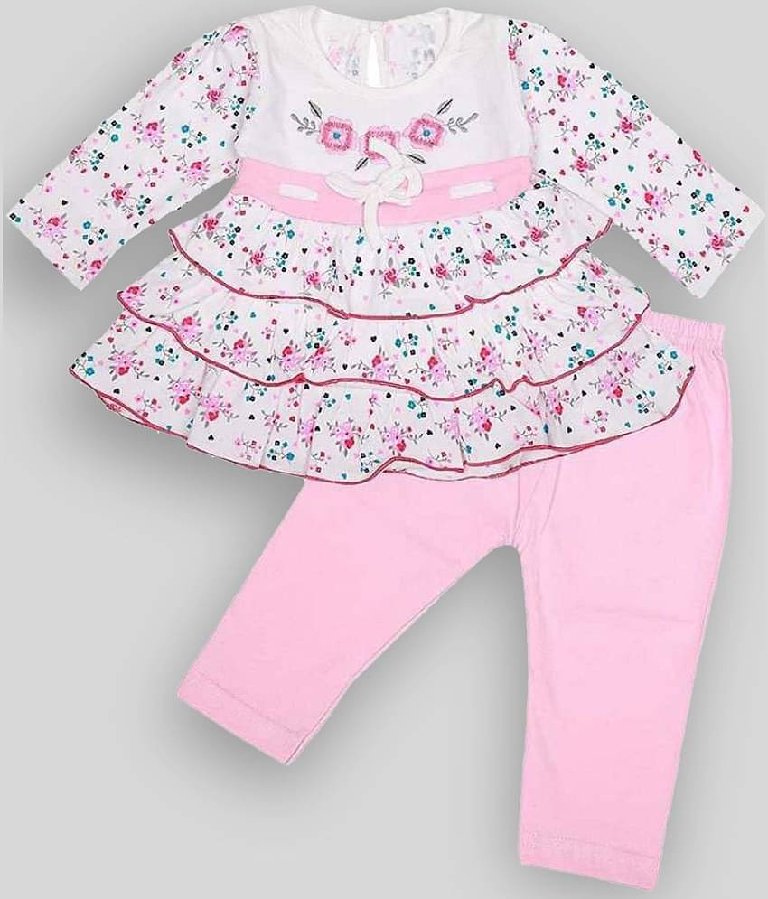 NammaBaby Baby Girls Cotton Blend Dresses ( Pink )