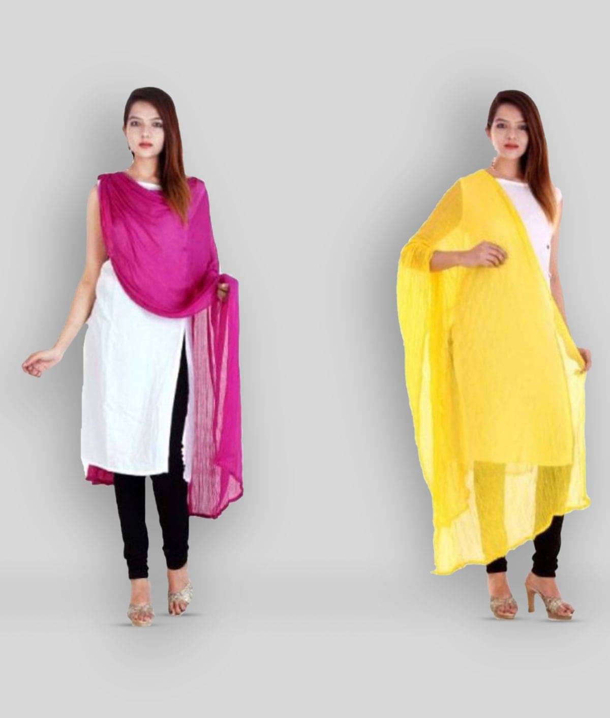 Raj Multicoloured Chiffon Self Dupatta Raj Multicoloured Chiffon Self Dupatta