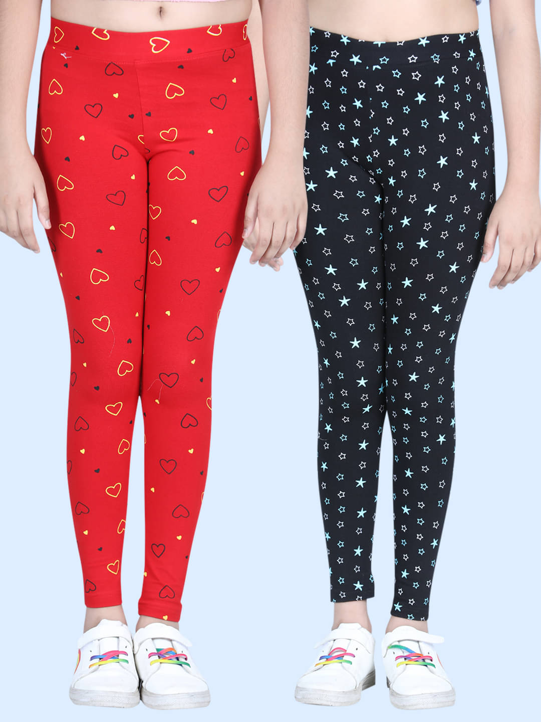     			StyleStone Pack of 2 Girls Lycra Leggings ( Black )