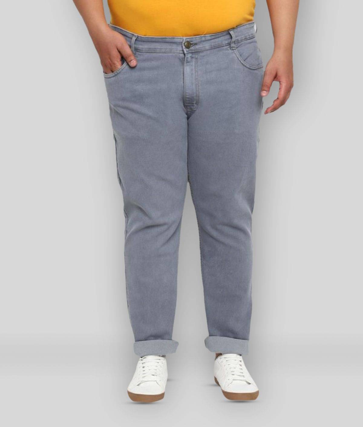     			Urbano Plus - Grey Cotton Blend Regular Fit Men's Jeans ( Pack of 1 )