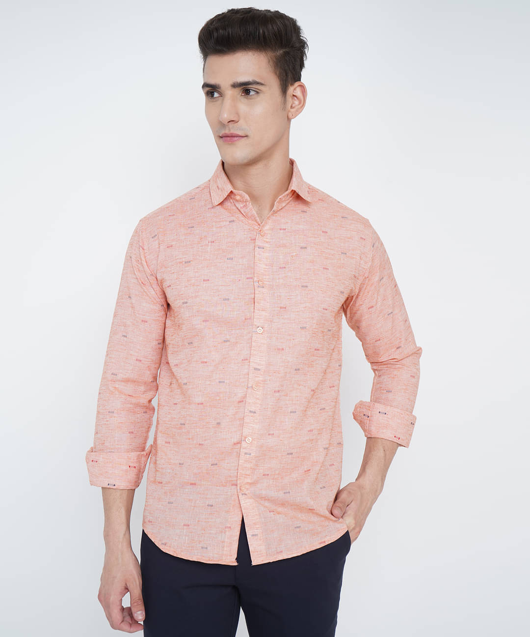 VERTUSY - Orange Cotton Regular Fit Men's Casual Shirt ( Pack of 1 )     			VERTUSY - Orange Cotton Regular Fit Men's Casual Shirt ( Pack of 1 )