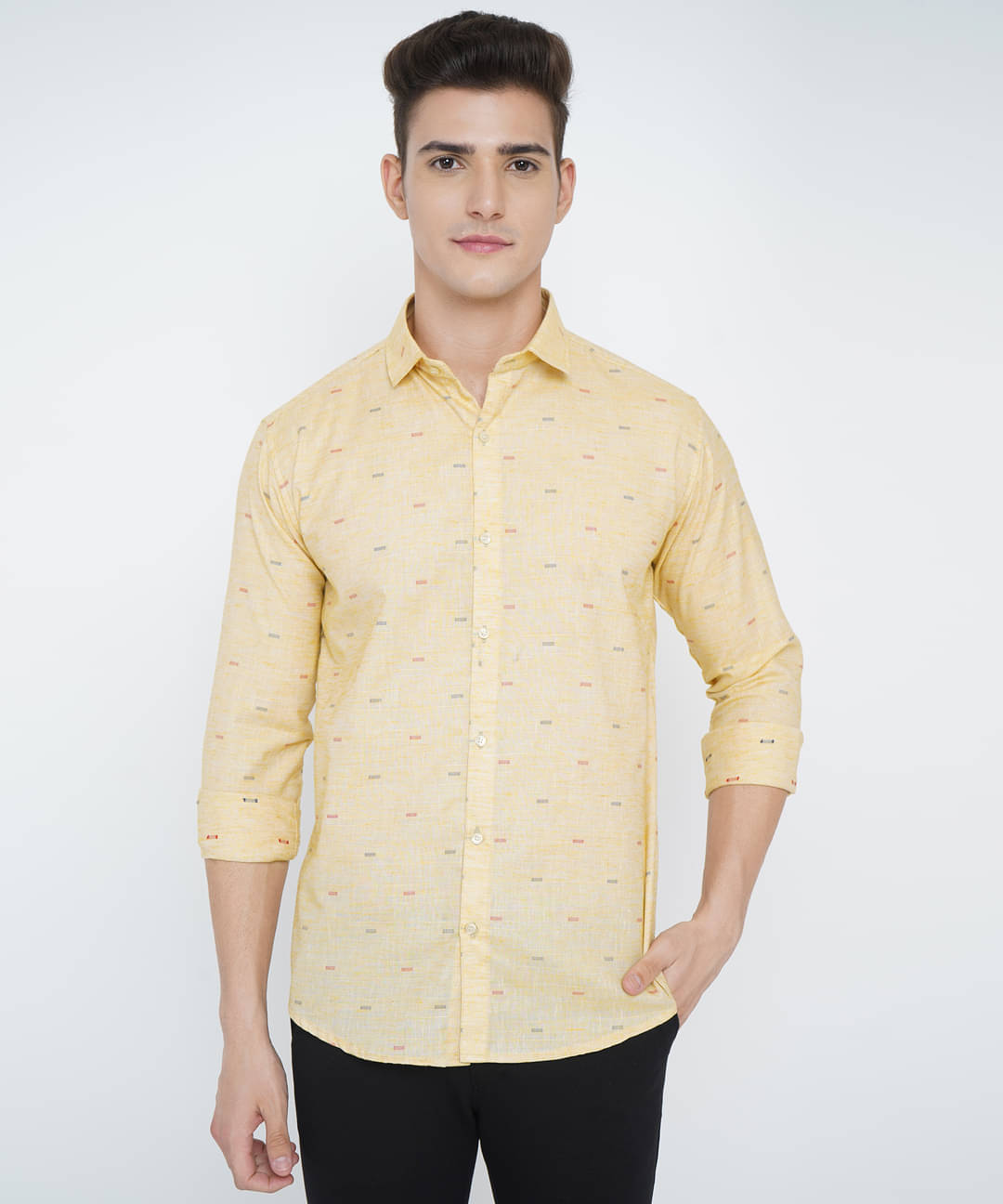     			VERTUSY - Yellow Cotton Regular Fit Men's Casual Shirt ( Pack of 1 )
