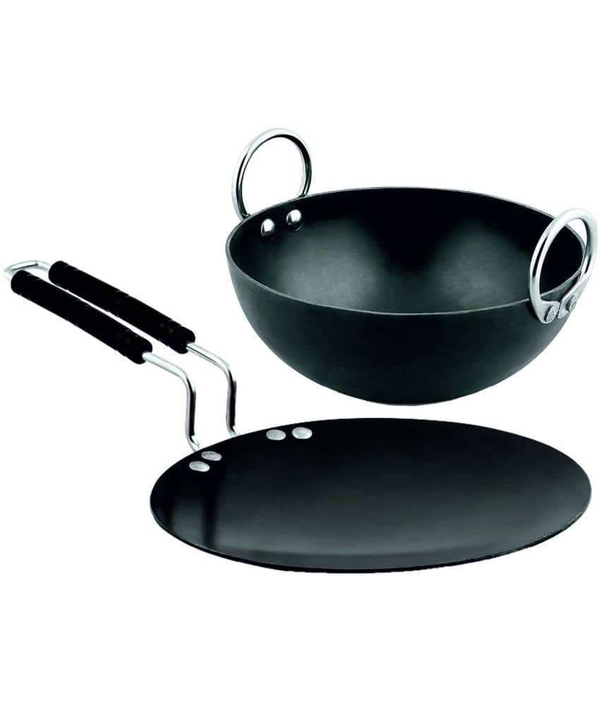 Veer - Iron Non coated Deep Kadhai 1250 ml - Cookware | Buy online on ZillyBuy