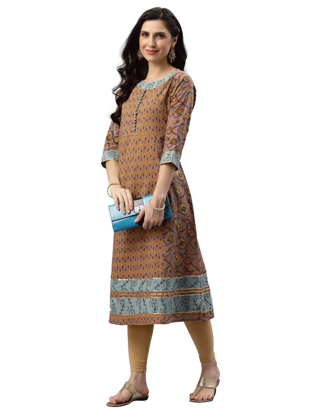     			Yash Gallery - Multicolor Cotton Women's A-line Kurti ( Pack of 1 )