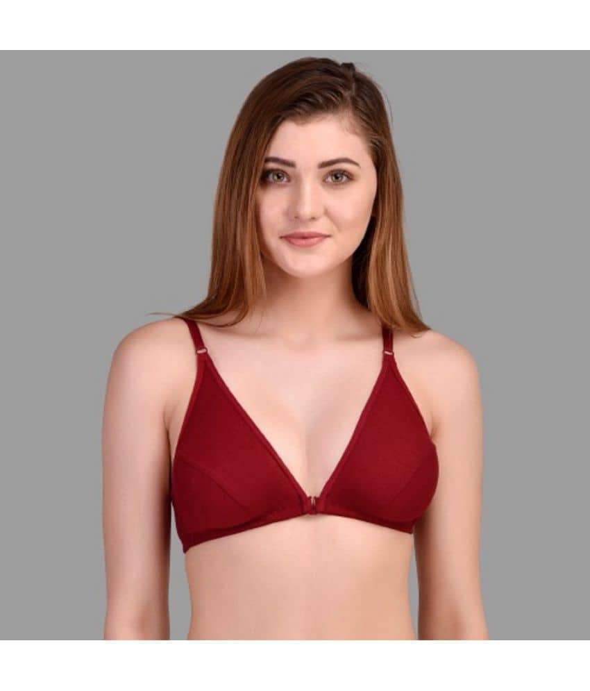 Zourt Cotton Non Padded Women's T-Shirt Bra ( Maroon )