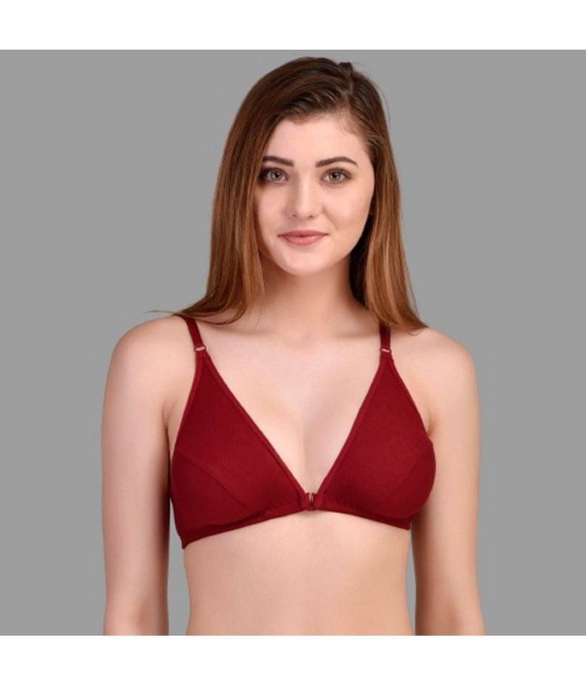     			Zourt Cotton Non Padded Women's T-Shirt Bra ( Maroon )