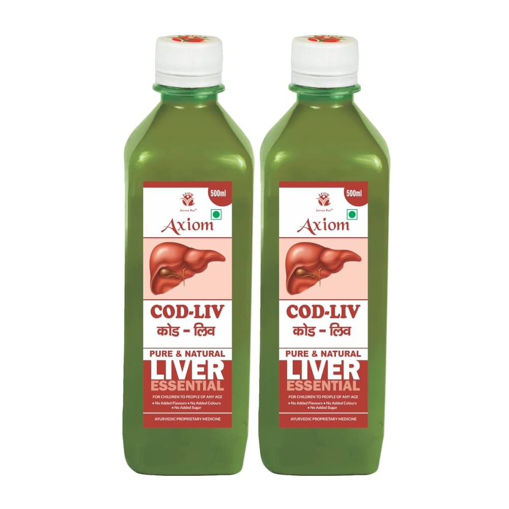     			Axiom Cod-Liv 500ml (Pack of 2) | 100% Natural WHO-GLP,GMP,ISO Certified Product