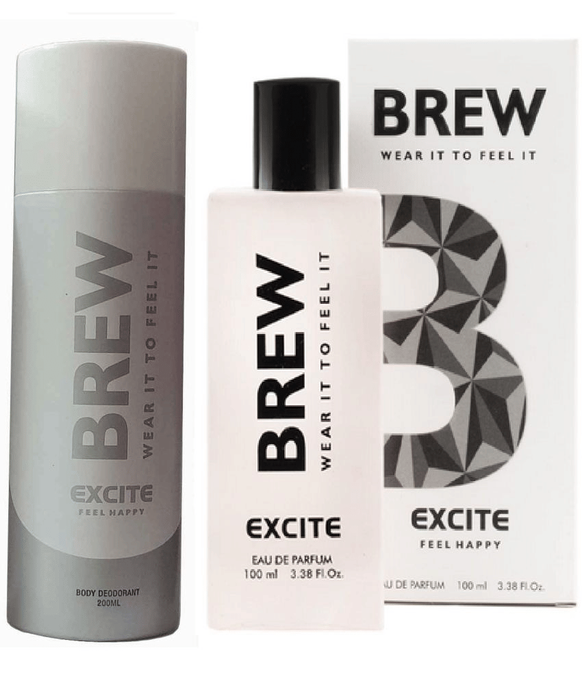Brew - EXCITE DEODORANT AND PERFUME Eau De Parfum (EDP) For Unisex 300ML ( Pack of 2 ) Brew - EXCITE DEODORANT AND PERFUME Eau De Parfum (EDP) For Unisex 300ML ( Pack of 2 )