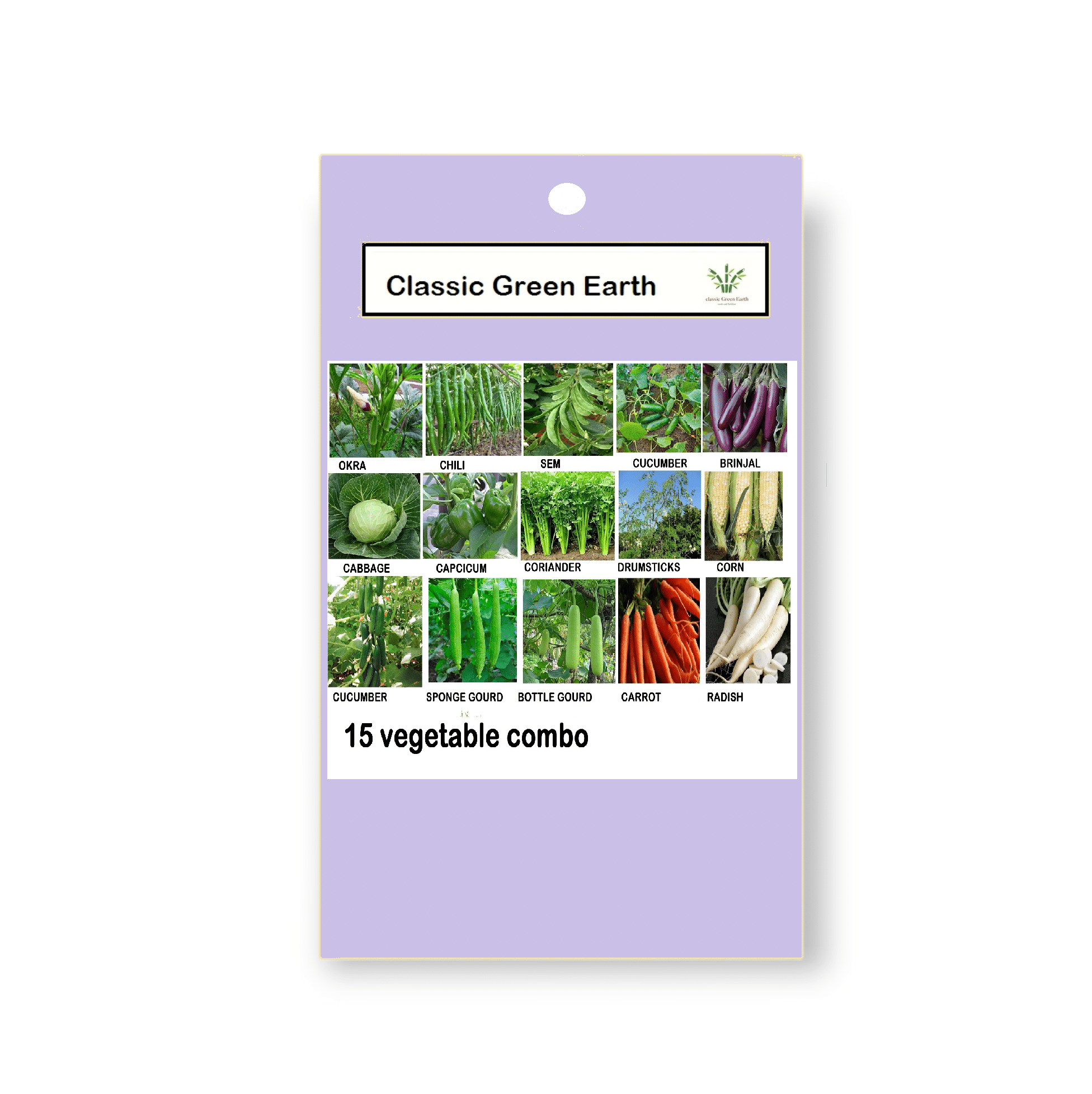     			CLASSIC GREEN EARTH - Vegetable Seeds ( 15 VEGETABLE COMBO SEEDS FOR HOME GARDENING )