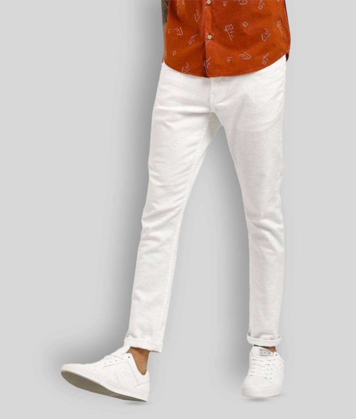     			Calcium - White Cotton Blend Slim Fit Men's Jeans ( Pack of 1 )
