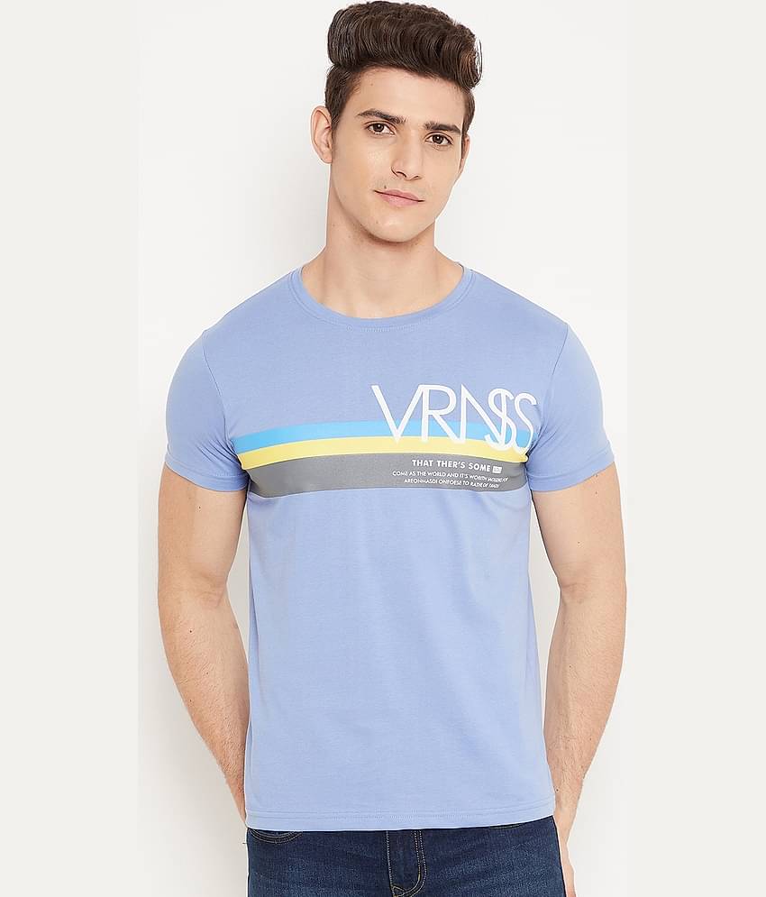 Duke Pack of 1 Cotton Blend Slim Fit Men's T-Shirt ( Blue )