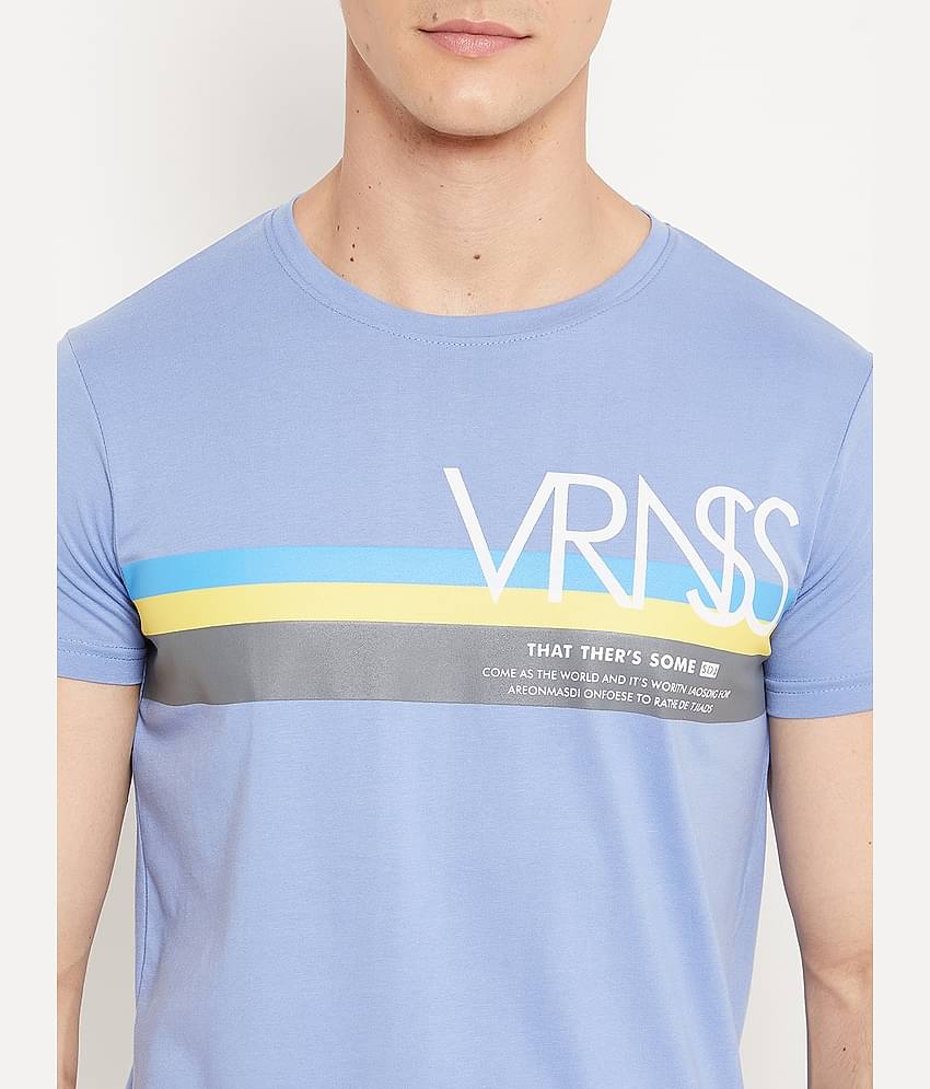 Duke Pack of 1 Cotton Blend Slim Fit Men's T-Shirt ( Blue )