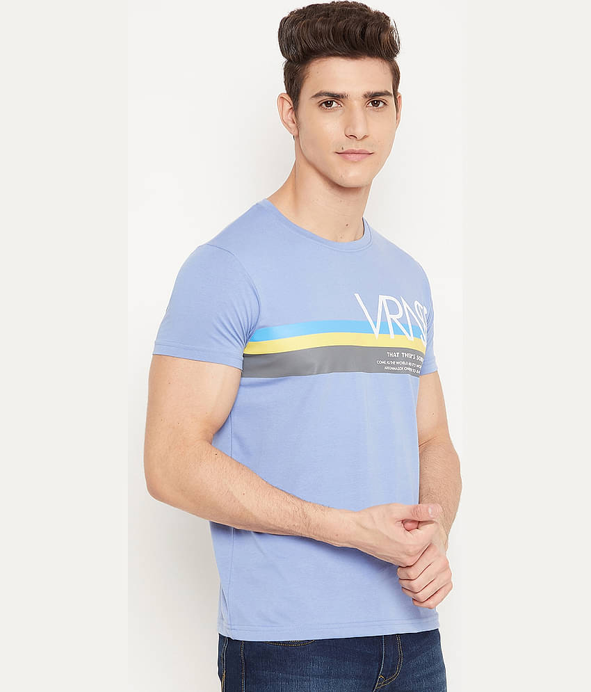 Duke Pack of 1 Cotton Blend Slim Fit Men's T-Shirt ( Blue )