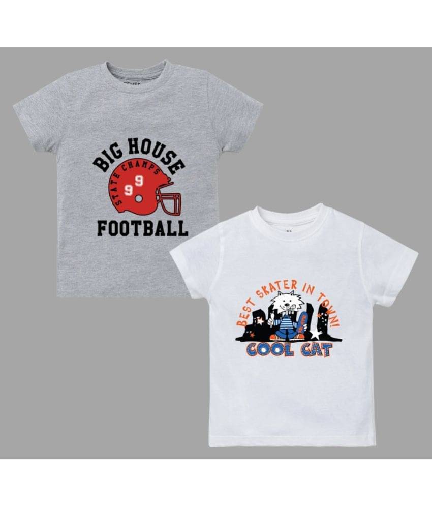     			ETCHED DESIGN Pack of 1 Boys Cotton T-Shirt ( Multi Color )