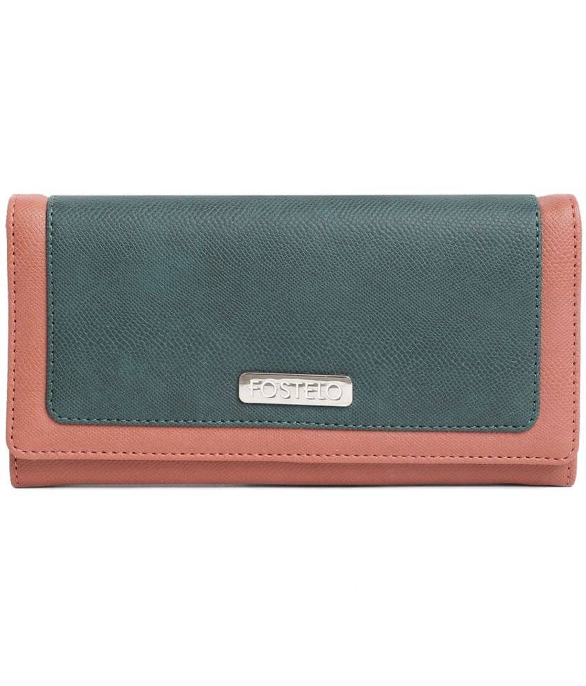     			Fostelo - Green Faux Leather Purse