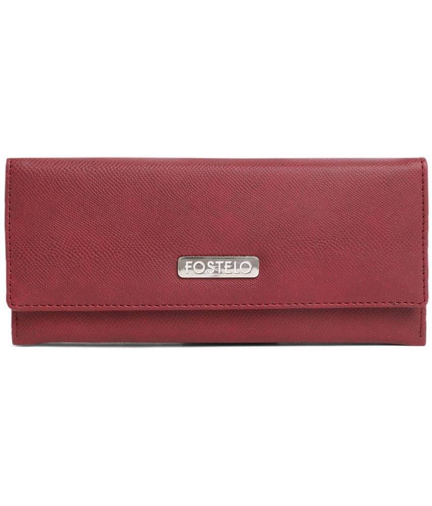     			Fostelo - Maroon Faux Leather Purse