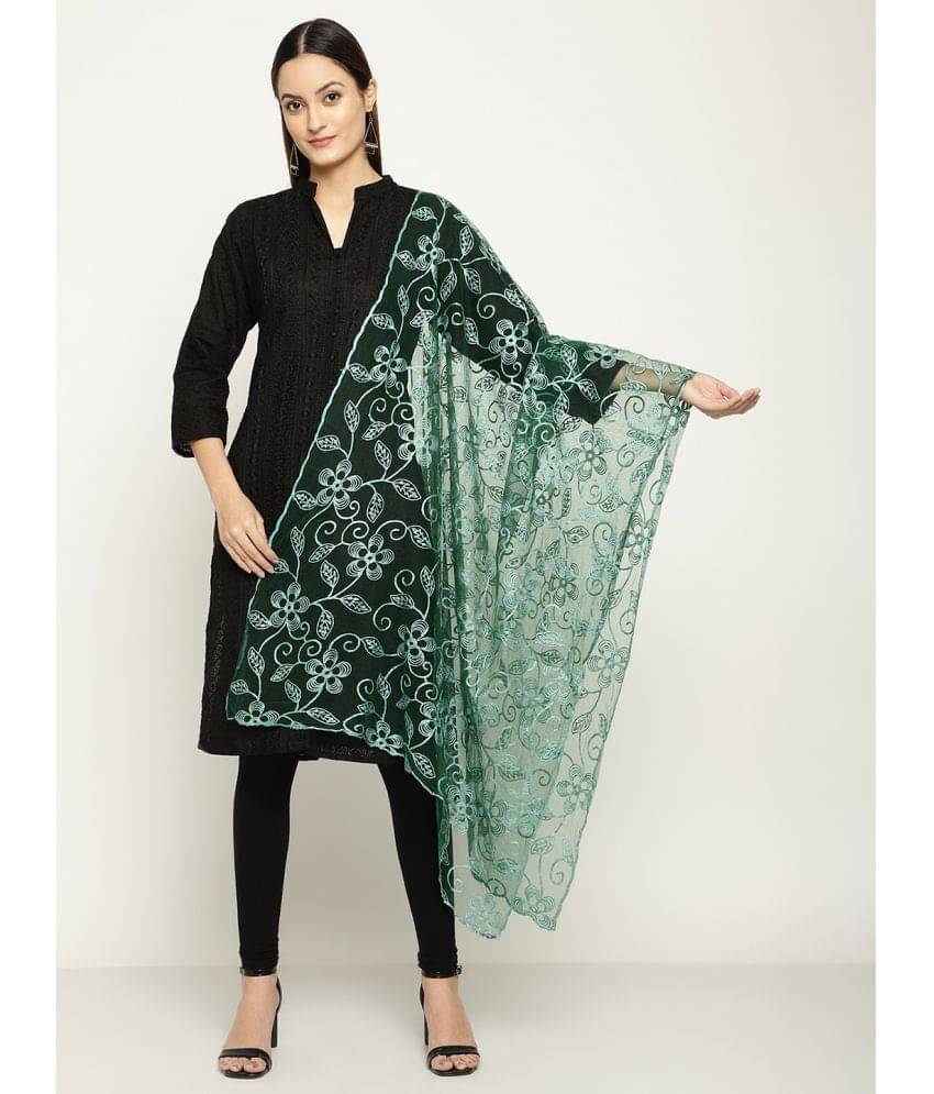     			Queenley - Green Net Women's Dupatta - ( Pack of 1 )