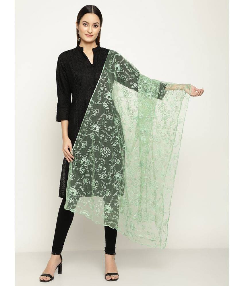     			Queenley - Green Net Women's Dupatta - ( Pack of 1 )