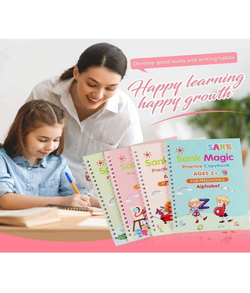 Snak Magic Book (1 Pen + 1 Grip + 4 BOOKS + 10 REFILL) Number Tracing Book - Writing Book - Magic Calligraphy - Copybook Set - Calligraphy Pen - Calligraphy49794