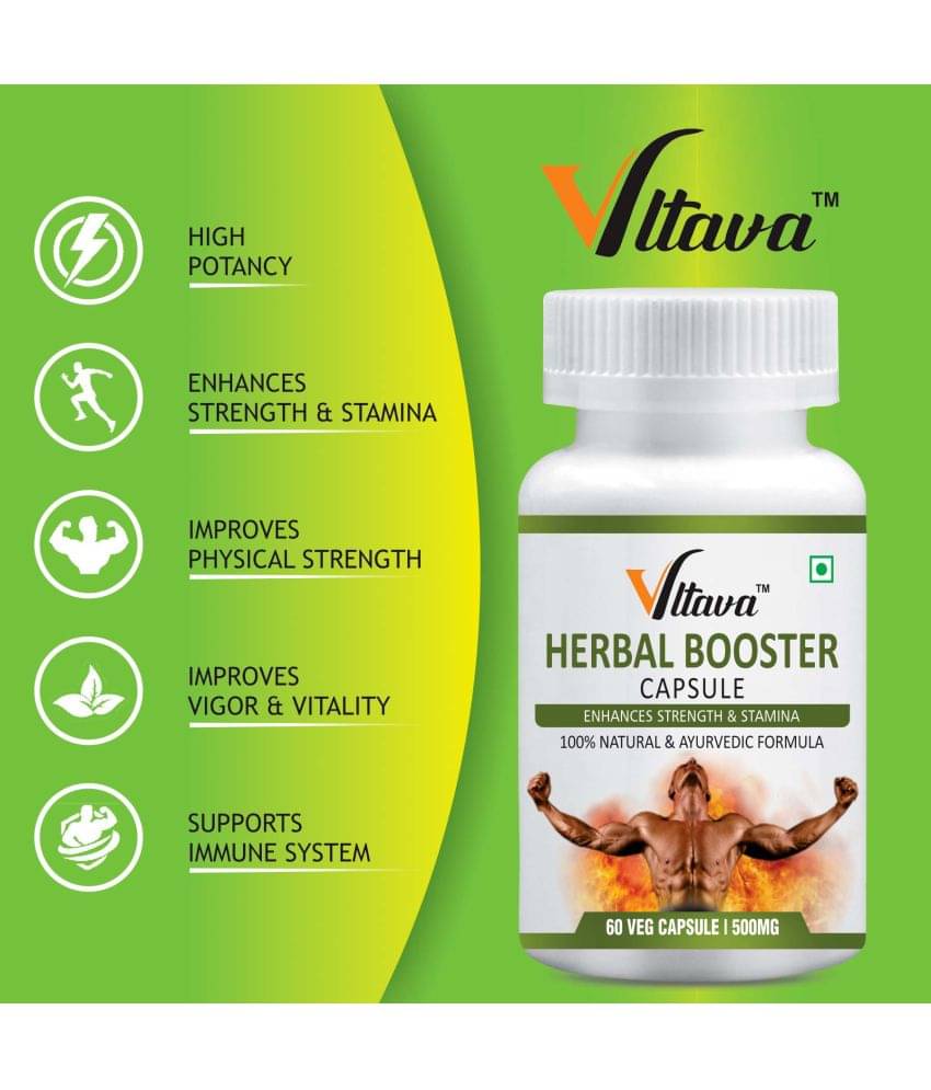     			Vltava Herbal Capsules for Improving Strength, Energy & Stamina | 60 mg Unfalvoured Minerals Capsule