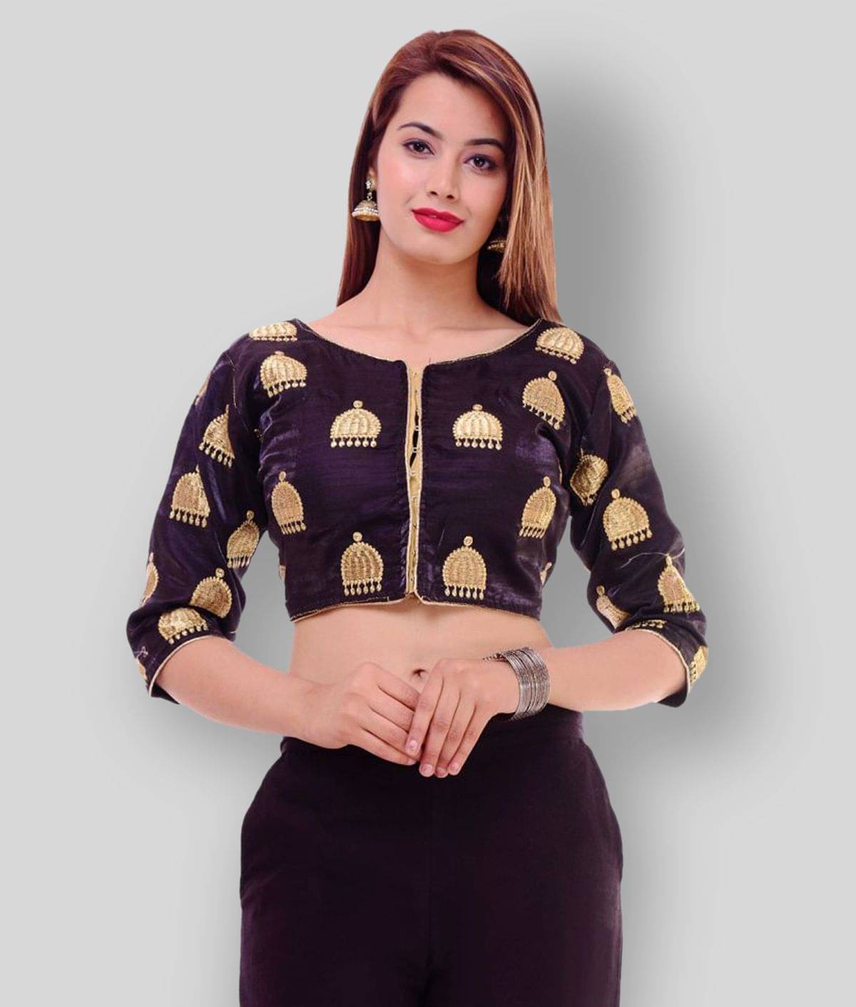 Bulbul Black Readymade without Pad Lycra Women's Blouse ( Pack of 1 )     			Bulbul Black Readymade without Pad Lycra Women's Blouse ( Pack of 1 )