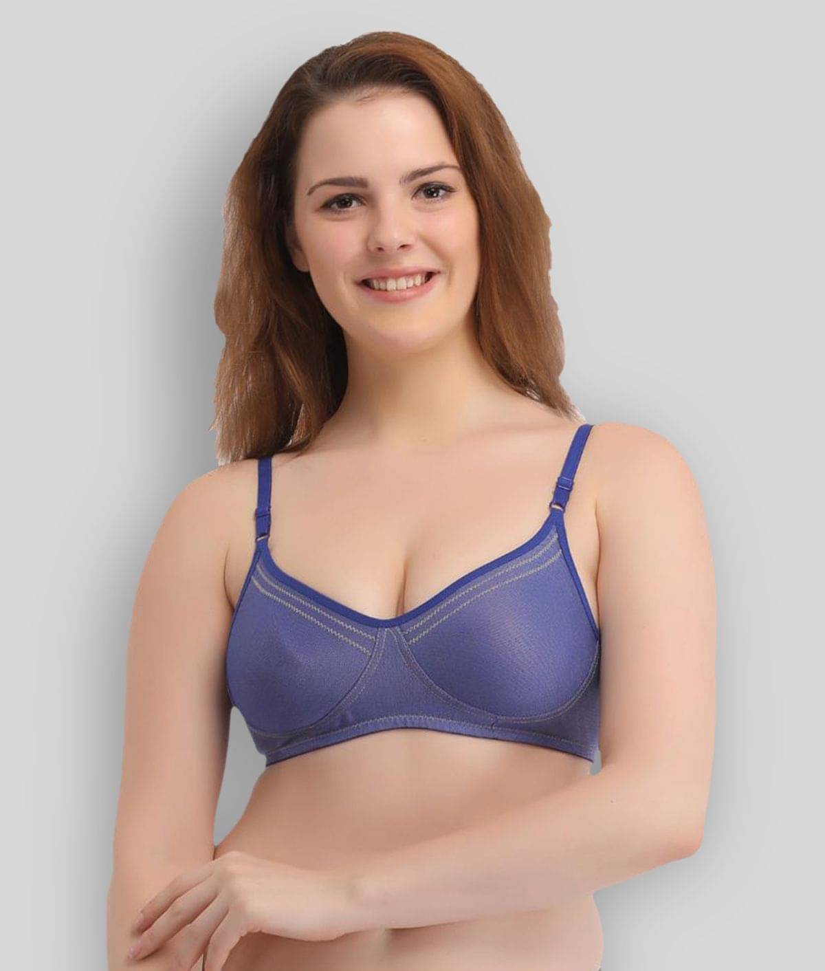 Clovia Cotton Non Padded Women's T-Shirt/ Seamless Bra ( Blue ) Clovia Cotton Non Padded Women's T-Shirt/ Seamless Bra ( Blue )