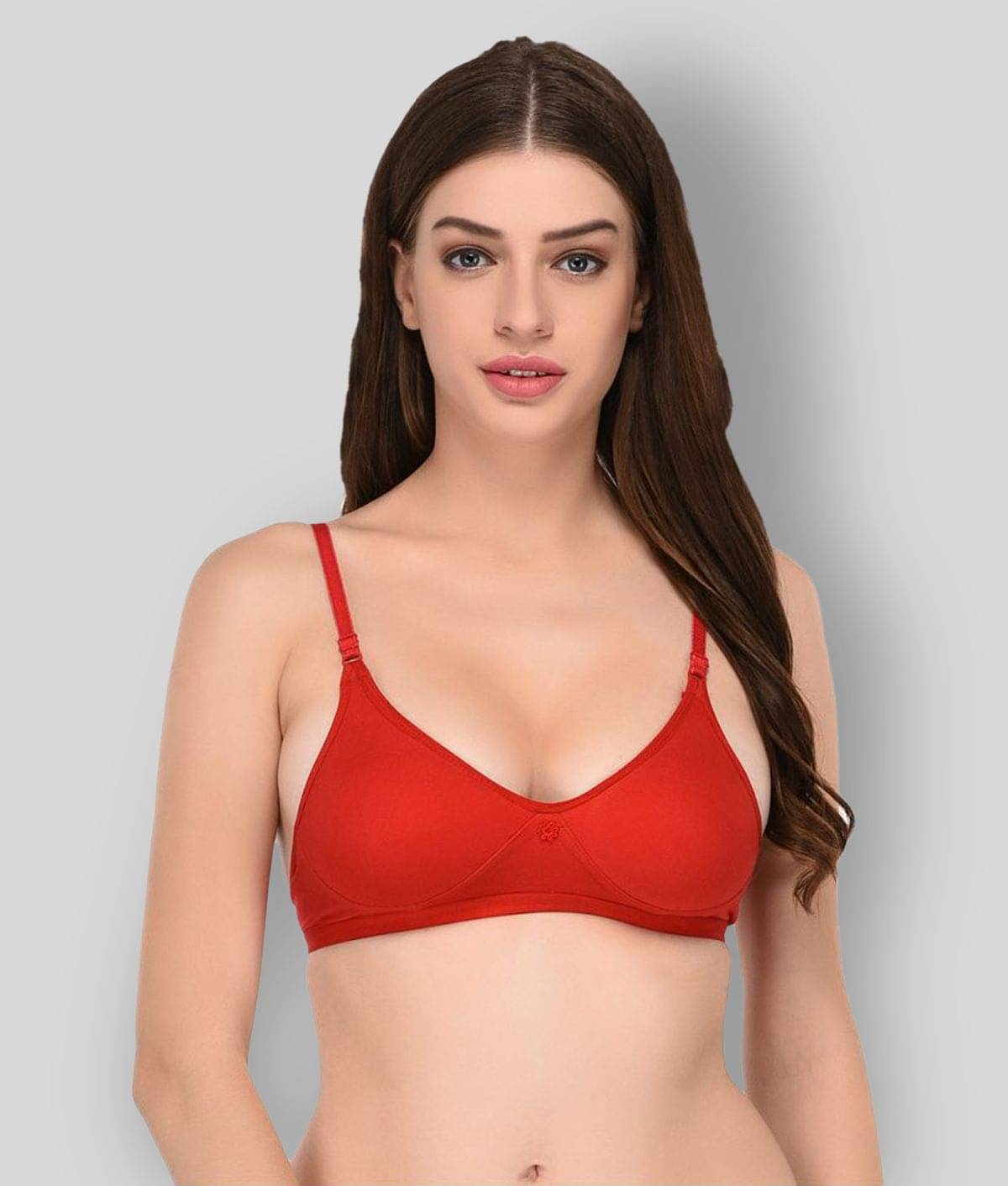 Elina Cotton Non Padded Women's T-Shirt Bra ( Red )     			Elina Cotton Non Padded Women's T-Shirt Bra ( Red )