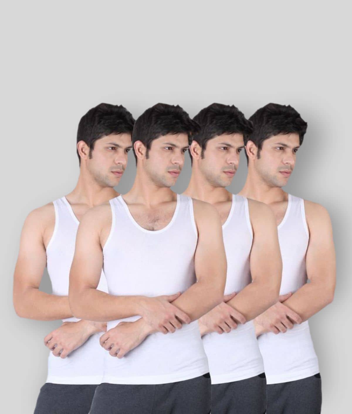 Euro - White Cotton Men's Vest ( Pack of 4 ) - Nightwear & Loungewear | Buy online on ZillyBuy