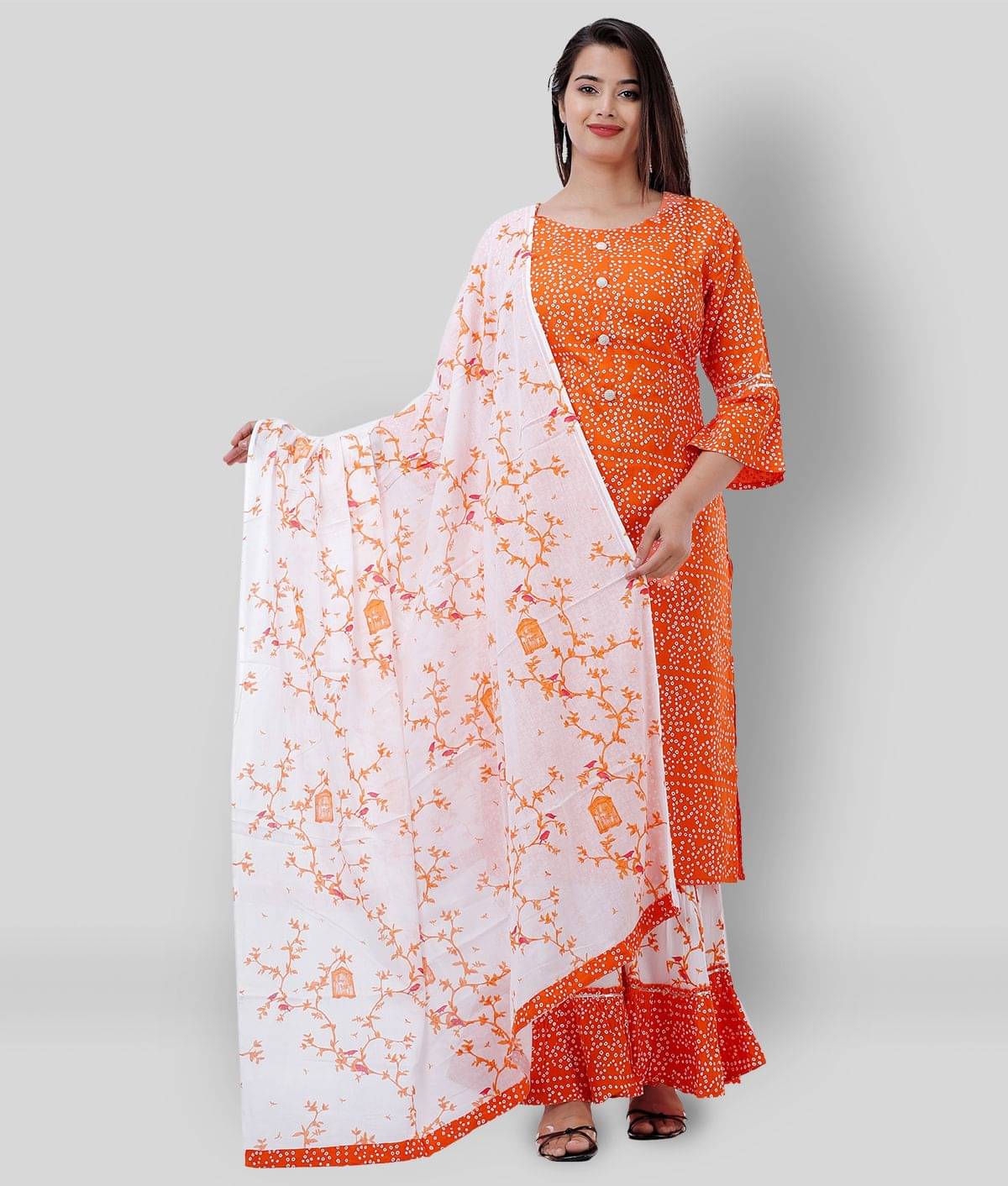 Lee Moda - Fluorescent Orange Straight Rayon Women's Stitched Salwar Suit ( Pack of 1 ) Lee Moda - Fluorescent Orange Straight Rayon Women's Stitched Salwar Suit ( Pack of 1 )