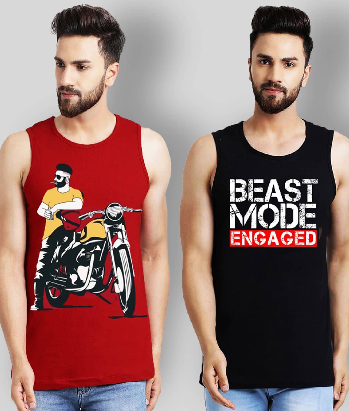 Leotude Pack of 2 Cotton Sleeveless Vest For Men ( Black ) - Nightwear & Loungewear | Buy online on ZillyBuy