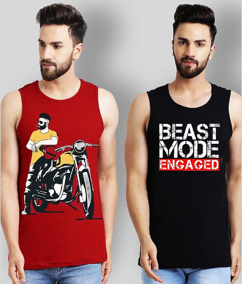 Leotude Pack of 2 Cotton Sleeveless Vest For Men ( Black ) - Nightwear & Loungewear | Buy online on ZillyBuy