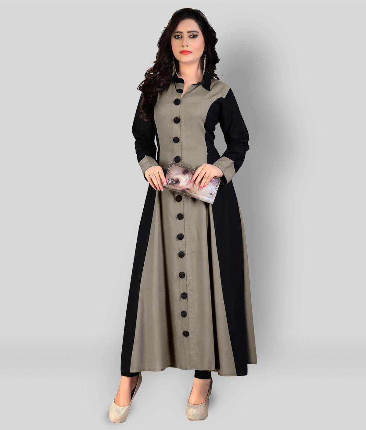     			Madhuram Textiles - Multicolor Rayon Women's Flared Kurti ( Pack of 1 )
