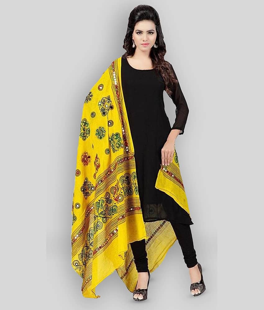 Raj Yellow Cotton Dupatta - Dupattas & Shawls | Buy online on ZillyBuy