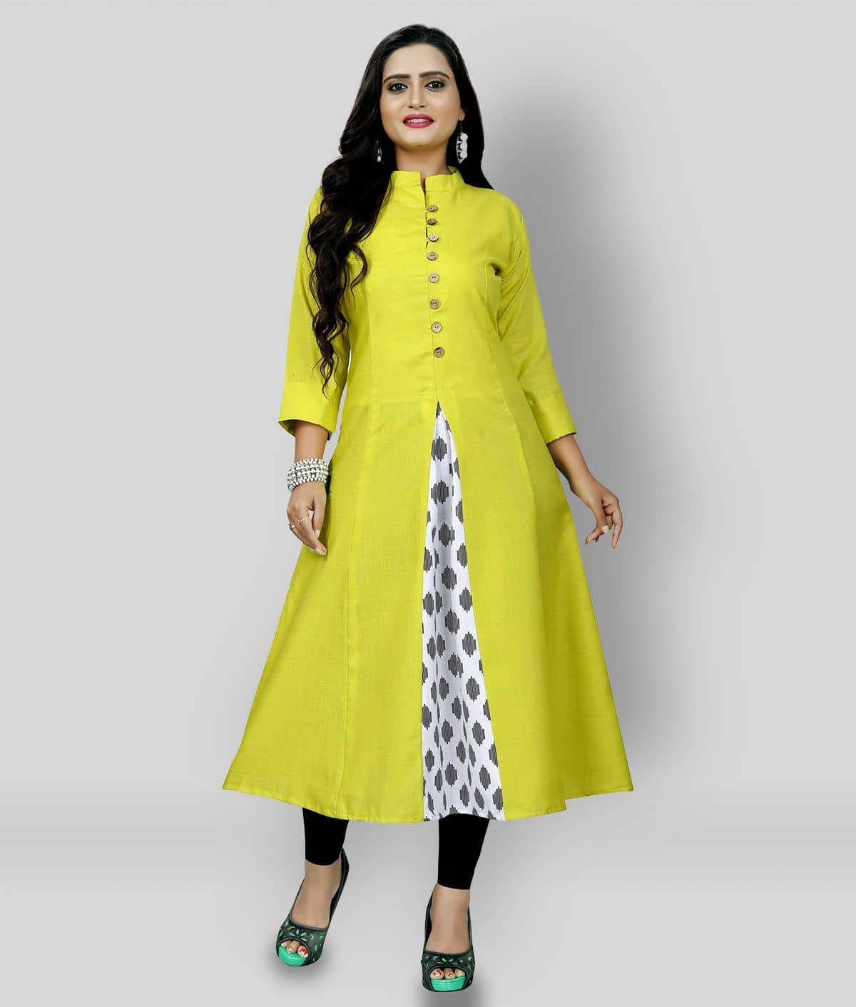 Rangrasiya - Multicolor Cotton Blend Women's Flared Kurti ( Pack of 1 ) - Kurtis, Tunics | Buy online on ZillyBuy