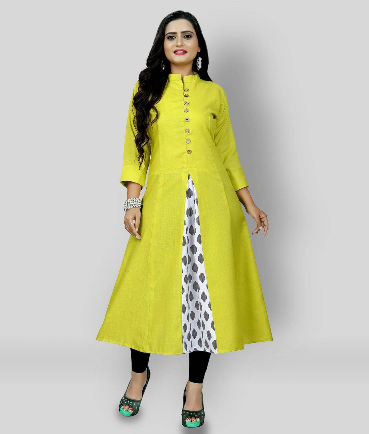     			Rangrasiya - Multicolor Cotton Blend Women's Flared Kurti ( Pack of 1 )