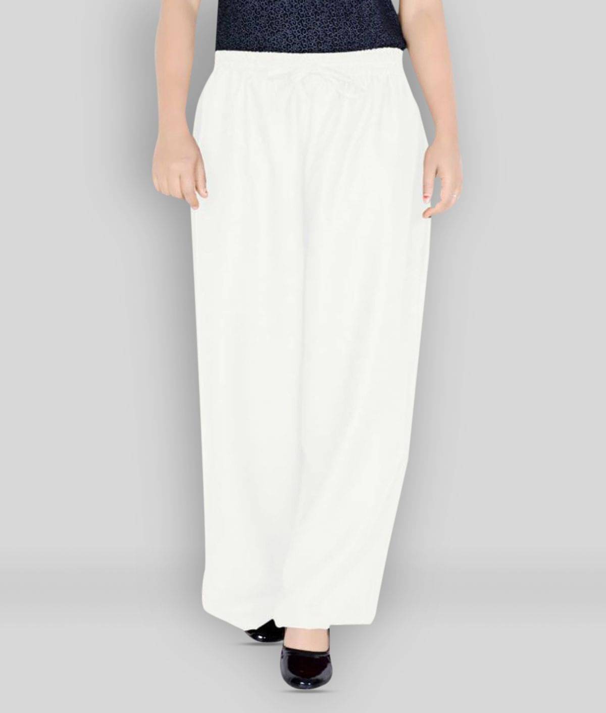    			Sttoffa - White Rayon Flared Fit Women's Casual Pants  ( Pack of 1 )
