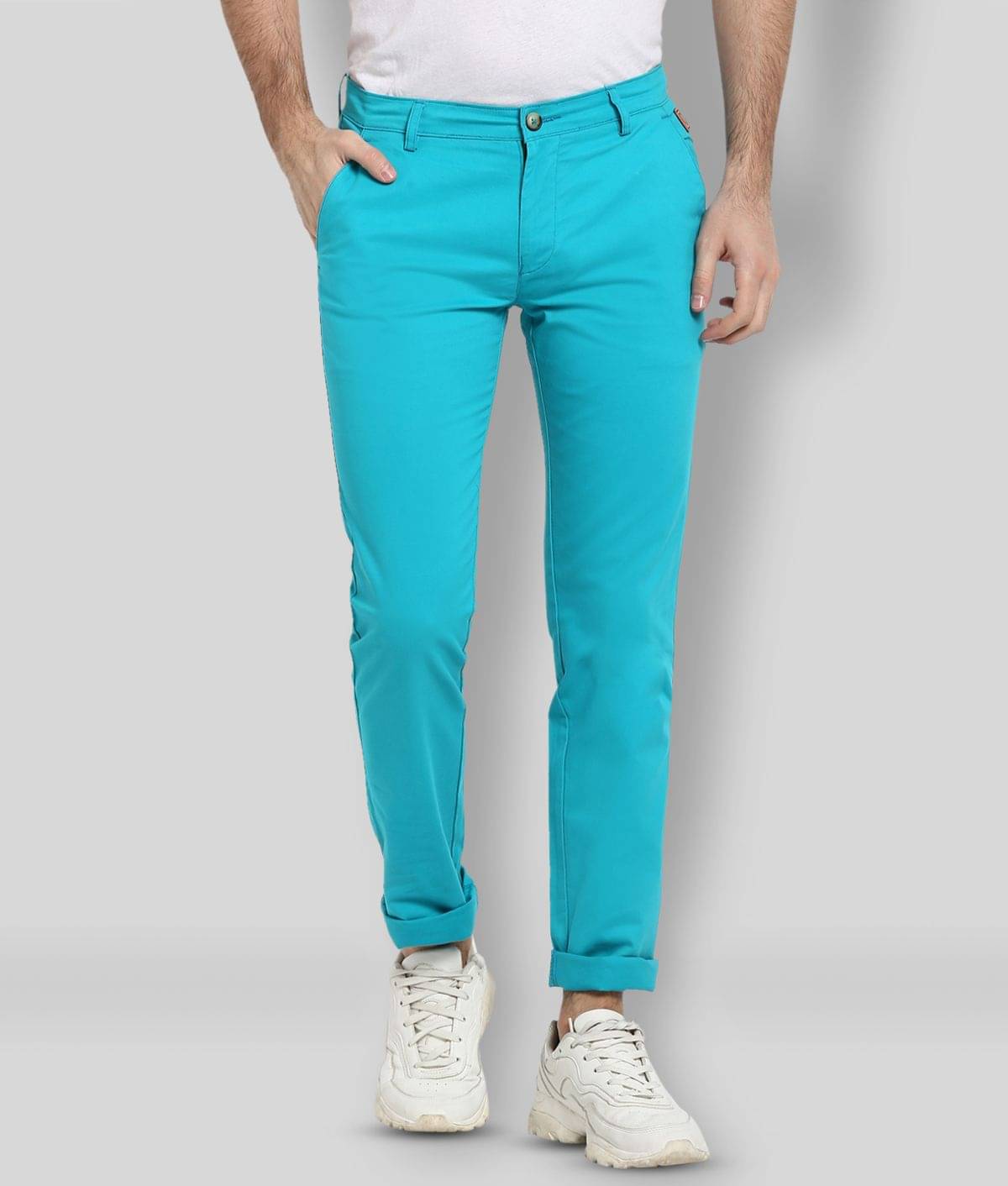     			Urbano Fashion - Blue Cotton Slim Fit Men's Formal Pants (Pack of 1)