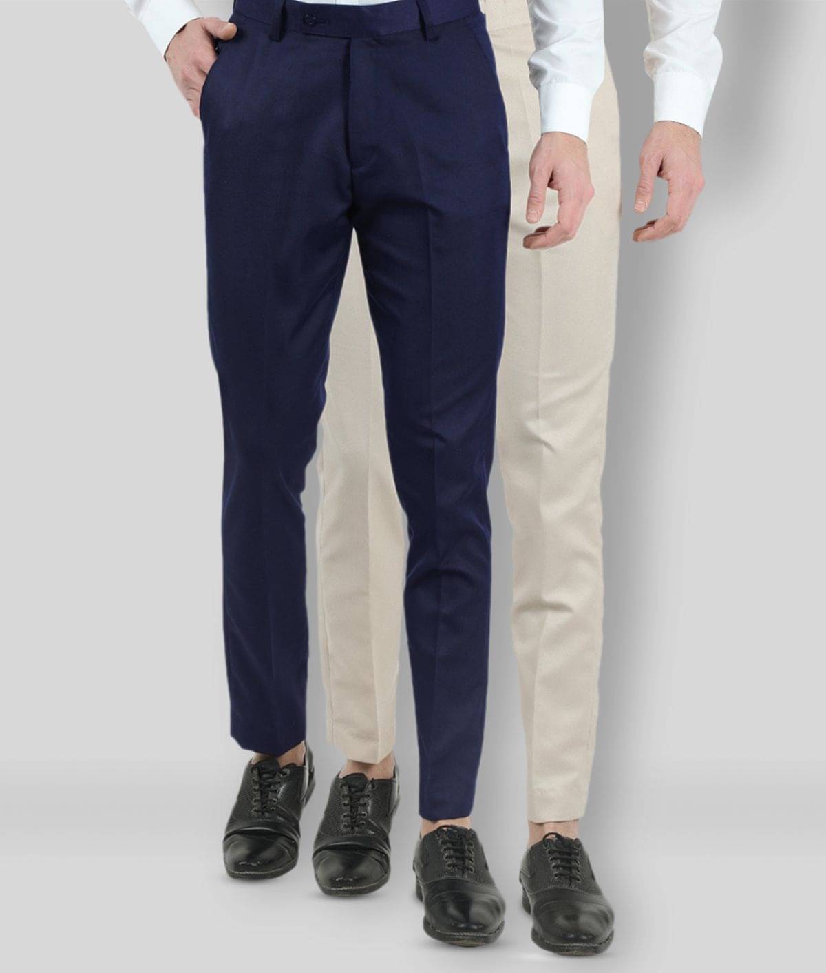     			VEI SASTRE - Multicolored Polycotton Slim - Fit Men's Formal Pants ( Pack of 2 )