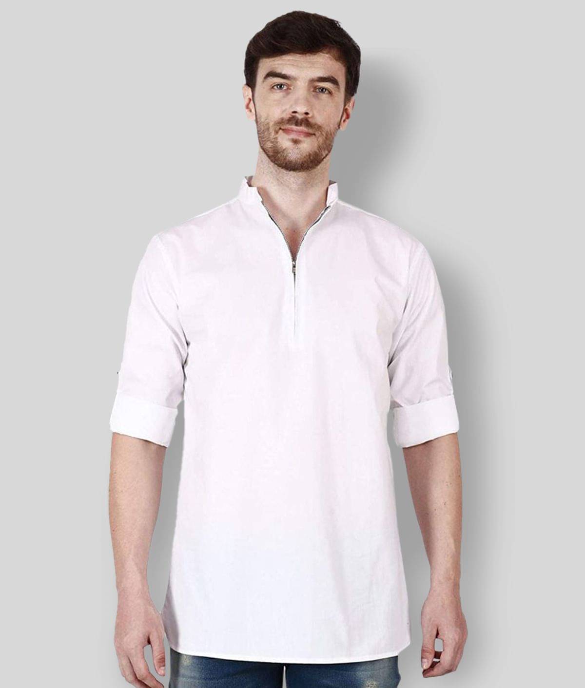     			Vida Loca - White Linen Slim Fit Men's Casual Shirt (Pack of 1)